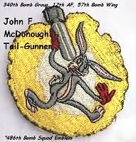 340th Bomb Group 486th BS, John F McDonough, Tail Gunner on Combat B-25
