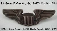 321st BG, 448th BS, Lt John C Connor, Jr, B-25 Combat Pilot/ MTO WWII