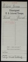 Civil War Service Records (CMSR) - Union - Colored Troops Unassigned Infantry record example