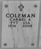 Grave marker for Carmel Amos David Coleman, Sr.