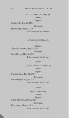 Volume XIV > Muster Rolls and Papers Relating to the Associators and Militia of the County of Northampton.