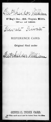 William > Batcheldor, William (Pvt)