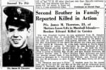 Edward's BROTHER "James M" also KIA, in the Marines... on 3 July, 1944 (4 sons)
