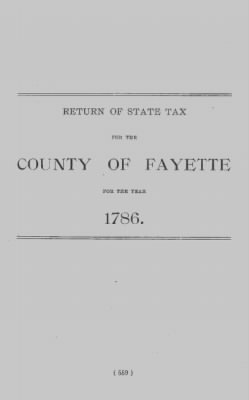 Volume XXII > Return of State Tax for the County of Fayette for the year 1786.