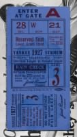 1927 World Series Ticket