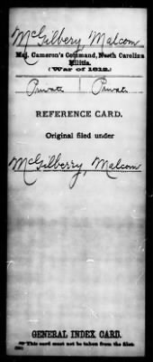 Malcom > McGilbery, Malcom (Pvt)