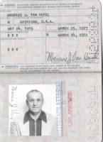 Passport and picture of Maurice Joseph Vanhevel