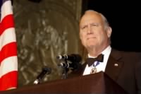 Schwarzkopf gives an acceptance speech after receiving the Patriot Award