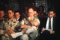 Norman Schwarzkopf listening to Secretary of Defense Dick Cheney