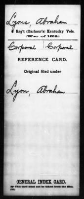 Thumbnail for Abraham > Lyons, Abraham (Corporal)