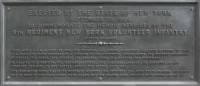 Closeup of the tablet from the monument to the 5th New York Infantry Regiment on the battlefield at Manassas