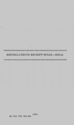 Volume VII > Miscellaneous Receipt Rolls--1812-14