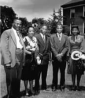Daddy King and his wife Alberta, sons M.L. and A.D., and daughter Willie Christine, celebrating M.L.'s college graduation (June 8, 1948).jpg