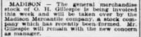 Ozro H Gillespie 1906 to Give Up Store to Manage It.jpg