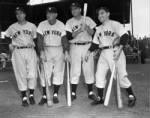 Joe DiMaggio, Johnny Mize, Cliff Mapes and Yogi Berra.jpeg