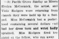 Viola Rodgers & Evelyn McCormick 1897 Held Up in Pacific Grove2.JPG