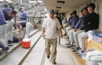 Ron Santo walks through the Cubs dugout during a game vs. Phoenix..jpg