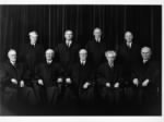 Group photograph, sitting, from left to right, are Justices Sutherland and McReynolds, Chief Justice Hughes, Justices Brandeis and Butler. Standing, left to right, Justices Cardozo, Stone, Roberts, and Black..JPG