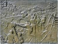 Bronze bas-relief from the monument of the fight at Burnside's Bridge.png