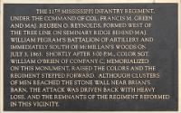 Tablet on the monument to the 11th Misissippi Infantry Regiment at Gettysburg.png