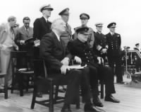 Stark (rear, 2nd from right) aboard HMS Prince of Wales at the conference that led to the Atlantic Charter.jpg