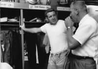 Line coach Bill Austin, right, talks with Jim Ringo in 1961..jpg