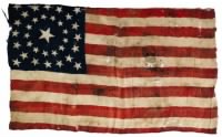 American flag carried into the historic Civil War battle of Shiloh by William Shallenberger, Company D, 55th Regiment of the Illinois Volunteer Infantry.jpg