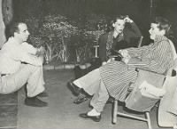 Vincente Minnelli, Judy Garland, Katharine Hepburn on set. Undercurrent (1946)..png