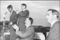 John F. Kennedy in 1960 with, left to right, Orville Freeman, Hubert Humphrey and Eugene McCarthy..jpg