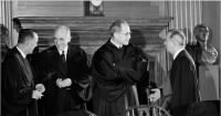 Potter Stewart, John M. Harlan II, Byron R. White and William J. Brennan Jr. of the Supreme Court in 1962,.jpg