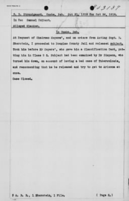 Old German Files, 1909-21 > Sam Colbert (#303137)