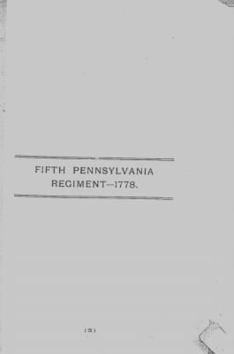 Volume III > Fifth Pennsylvania Regiment-1778.