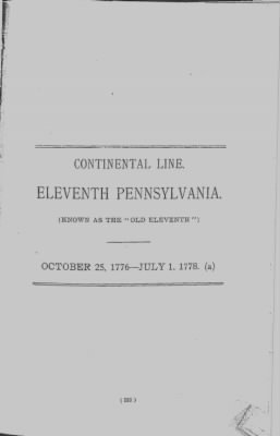 Thumbnail for Volume III > Continental Line. Eleventh Pennsylvania. October 25, 1776-July 1, 1778.