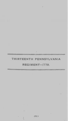 Volume III > Continental Line. Thirteenth Pennsylvania. November 12, 1777-July 1, 1778.