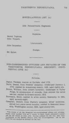 Volume III > Continental Line. Thirteenth Pennsylvania. November 12, 1777-July 1, 1778.