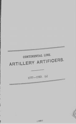 Thumbnail for Volume III > Continental Line. Artillery Artificers. 1777-1783.