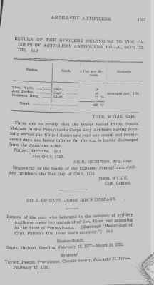 Thumbnail for Volume III > Continental Line. Artillery Artificers. 1777-1783.