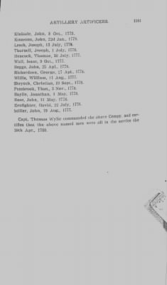 Thumbnail for Volume III > Continental Line. Artillery Artificers. 1777-1783.