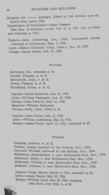 Volume I > Officers and Soldiers in the Service of the Province of Pennsylvania. 1744-1765.