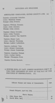 Volume I > Officers and Soldiers in the Service of the Province of Pennsylvania. 1744-1765.