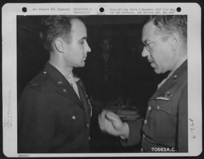 Awards > 2Nd Lt. William D. Cargill, Attached To Hdq., 1St Bomb Division, Is Presented The Distinguished Flying Cross During A Ceremony At An 8Th Air Force Base In England On 16 July 1943.