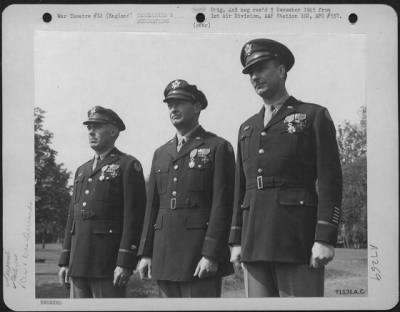 Awards > Brig. General Julius K. Lacy, Brig. General Edward Anderson And Brig. General Ivan L. Farman Were Presented The French Legion Of Honor And The Croix De Guerre With Palm At The Headquarters Of The 1St Bomb Division In England.