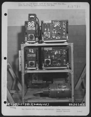 Radar > Carpet Radar Set - Airborne Transmitter (Like The One Shown) Turned To A Slightly Different Frequency In Each Aircraft Radiate A Torrent Of 'Noise' Which Obscures The Position Of The Formation In The Enemy Radar, Causing Inaccurate Gun Fire.  381St Bomb G