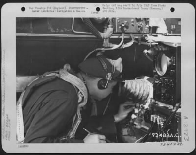 Radar > Navigator Of The 652Nd Weather Reconnaissance Squadron, 25Th Weather Reconnaissance Group, Operates A 'Gee' Box (Radar) Aboard A Boeing B-17 Flying Fortress.  England, 23 May 1945.