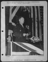 Major General Samuel E. Anderson, Former Commander Of The U.S. Ninth Air Force Bomber Division During Its Stay In England Speaks To The People Of Chelmsford During Ceremonies May 27Th When He Was Given The Freedom Of The Borough Of Chelmsford. - Page 1
