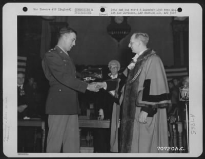 Thumbnail for Miscellaneous > Major General Howard M. Turner Accepts The Freedom Of The Borough Of Bedford, England During A Ceremony On 19 July 1945.