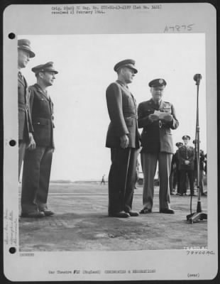 Miscellaneous > Major General Ira C. Eaker Addressing The Crew Of The Boeing B-17 "Flying Fortress" "Memphis Belle" Before It Left For America.  Bovington, England.  June 1943.