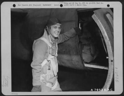 Thumbnail for General > S/Sgt. William W. Fleming, A Waist Gunner From Jenkins, Kentucky, Is Now Fully Clothed For A Bombing Mission.  Here He Is Ready To Enter The Door Of His Boeing B-17 Before Take-Off From His Base At Molesworth, England, 6 July 1943.