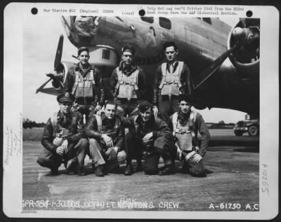 Thumbnail for General > Lt. Flick And Crew Of The 303Rd Bomb Group Beside A Boeing B-17 "Flying Fortress" 'Miss Lace', England.  18 July 1944.