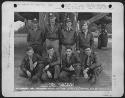 Consolidated > Combat Crew #63763--Bombardment Squadron, Bombardment Group (H) Aaf-- 2Nd Lt. Joseph H. Potter, Jr. Co-Pilot, Fairhaven, Massachusetts, 2Nd Lt. Walter M. Sorenson, Navigator, Winslow, Arizona, 1St. Lt. Robert J. Nicholson, Bombardier, Barnesboro, Pennsylv